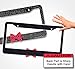 Zento Deals Shiny Bling Women License Plate Frame- Crystal BlackRhinestones with Red Ribbon Bow- 2-Pack Premium Quality License Plate Cover with Mounting Screws (C-red Bow)