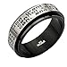 Serenity Prayer Spinner Ring, Stainless Steel Black IP, Spinner Chain, Christian Prayer Ring