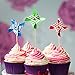 Pinwheel Cupcake Picks Cake Toppers,Pack of 18