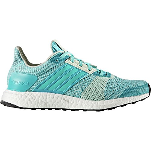 Adidas Ultra Boost ST Running Shoe Womens Energy Blue/Easy Green/Linen  Green,