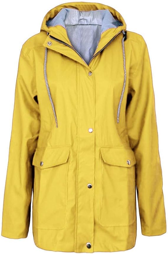 Chaqueta Impermeable Mujer Cortavientos Larga Con Capucha – Gabardina Ligera, Portable, Tallas Grandes, Para Exteriores