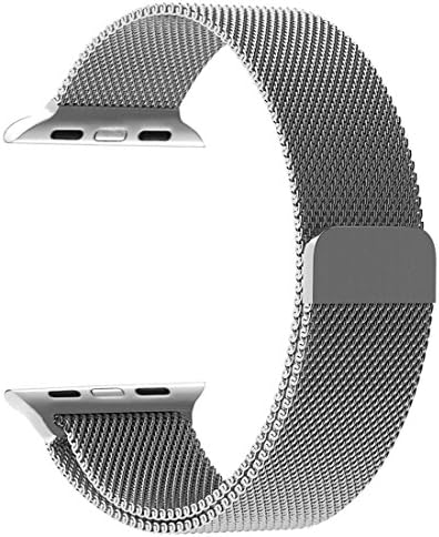 Band for Apple Watch 38mm 42mm Replacement with Magnetic Closure Clasp for Iwatch Series 1 Series 2 Series 3 and Sport Edition Silver 38mm