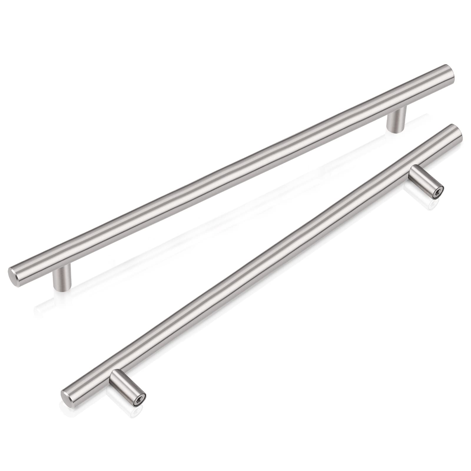 PinLin 10 Pack Kitchen Door Handles 192mm Hole Centre Brushed Nickel Cabinet Handles Stainless Steel Cupboard T Bar Handle (Screws Included)
