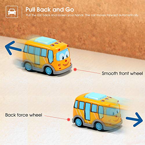 image for Geyiie Cartoon Cars Toy, Pull Back Cars Mini Alloy Helicopter Boat Toy
