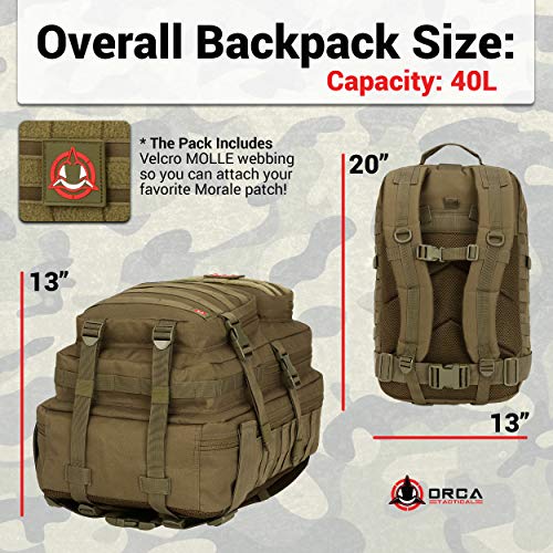 molle mounted backpack