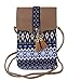 KISS GOLD(TM) Women's Folk Style Mini Shoulder Bag Cellphone Pouch(Coffee+Blue)