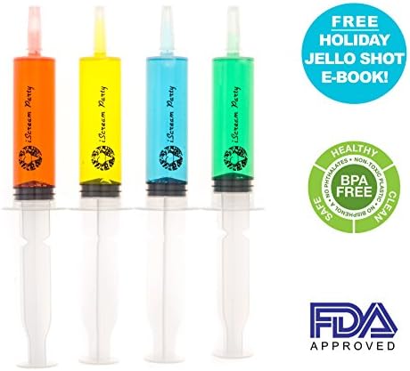 Party Jello Shot Syringes | 25 Pack of Large 2oz Syringe Shots + Holiday Recipe e-Book