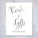DIGIBUDDHA Cards & Gifts Silver Foil Print Wedding Reception Signage Gift Table Sign Party Decor Calligraphy Newlyweds Modern Metallic Poster 8 inches x 10 inches D35