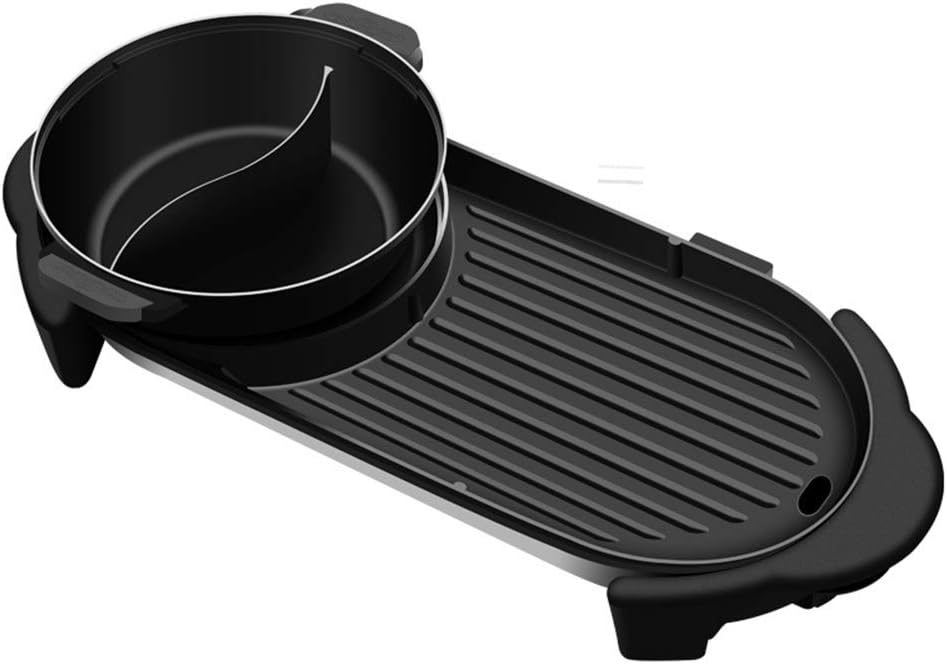 XIAWFSDGFT Korean Multi-Function Electric Barbecue Oven Is Non-Stick Electric Heating Yuanyang Pot Shabu Shabu Whole Pot Smokeless Electric Hot Pot Shabu Shabu Whole,Singletemperaturecontrol