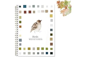 BAELEEGA Watercolor Workbooks Coloring Book Beginner Friendly Painting Kit Easy Nature Scenes Paint Set Art Crafts for Creative Exploration Gift for Adults Teens (Birds, Without Palette)