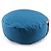 Peace Yoga Zafu Meditation Yoga Buckwheat Filled Round Cotton Bolster Pillow Cushion, 13 x 13 x 4.5 Inches, Blue