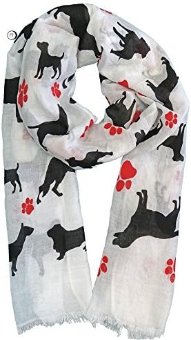 Dog Scarf Paw Print Gift White - Women and Girls