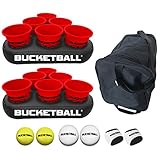 BucketBall Giant Beer Pong Edition The Best Beach, Pool, Yard, Camping, Tailgate, BBQ, Lawn, Wedding, Events, Water, Indoor, Outdoor Game Toy for Adults, Boys, Girls, Teens, Family