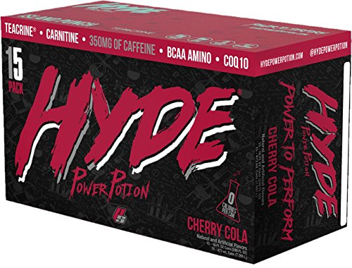 ProSupps Hyde Power Potion Energy Drink, 350 mg Caffeine, Zero Sugar, Zero Carbs, Carbonated 16 oz, 15-Count Box (Cherry Cola Flavor)