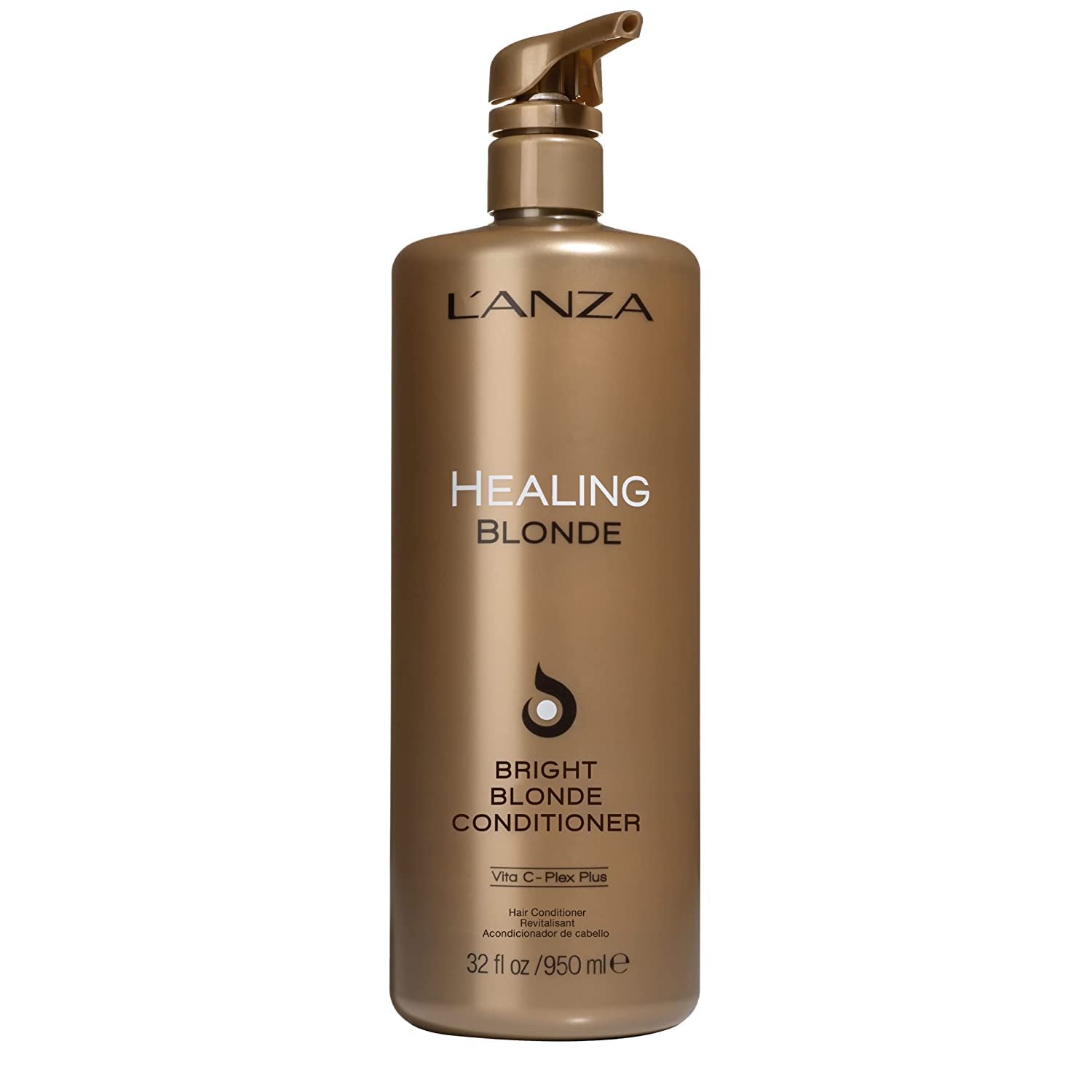 L’ANZA Healing Blonde Bright Conditioner, Formulated for Natural & Decolourized Blonde Hair - Boosts Shine and Brightness while Healing, with Sulfate-free, Paraben-free, Gluten-free Formula (950ml)