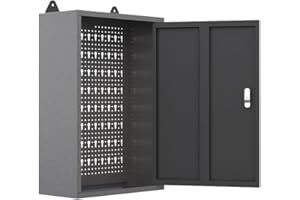 JZD Steel Wall Mounted Storage Cabinet, Metal Hanging Tool Cabinets, for Garage Workshop, Black & Grey