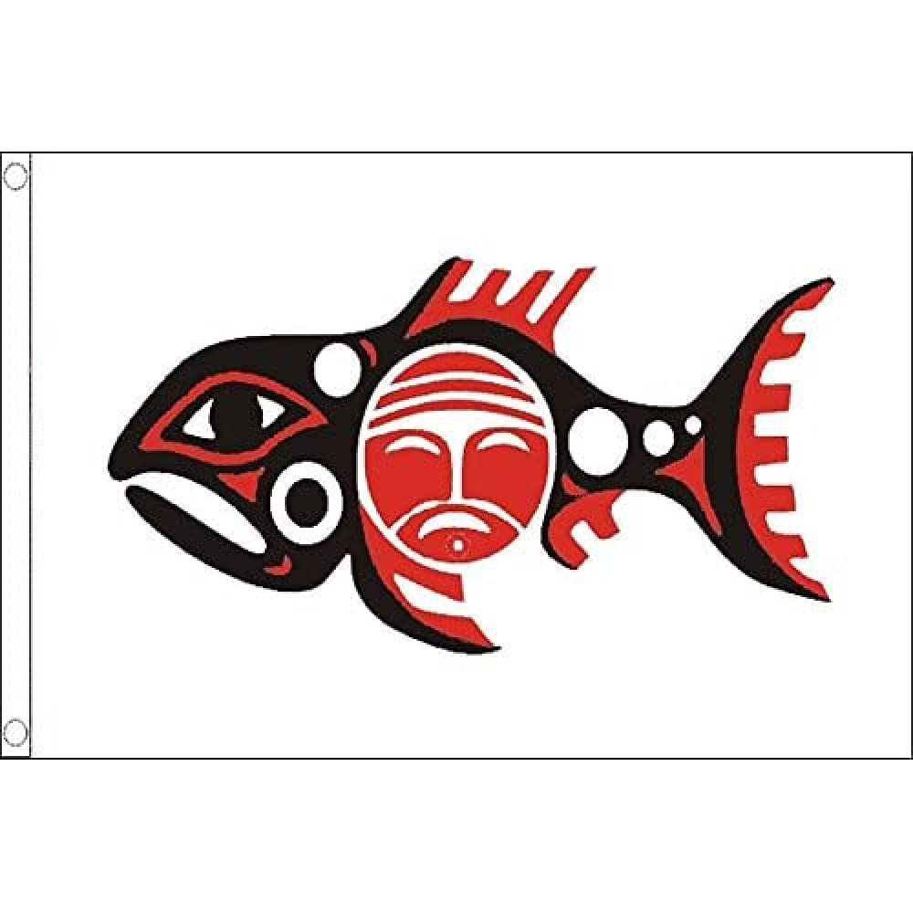 AZ FLAG - Chinook Indian Nation Flag - 3x5 Ft - 100D Polyester Chinookan Peoples Banner with Two Metal Grommets - Fade Resistant - Vivid Colors - 3' x 5' Feet - 150x90 Cm