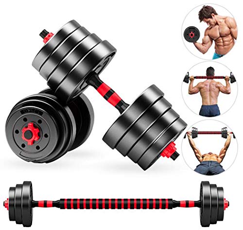 Maerd Dumbbells Adjustable 44lbs 66lbs Weight Set Dumbbells Barbell Lifting Combination for Gym Home Body Building Training