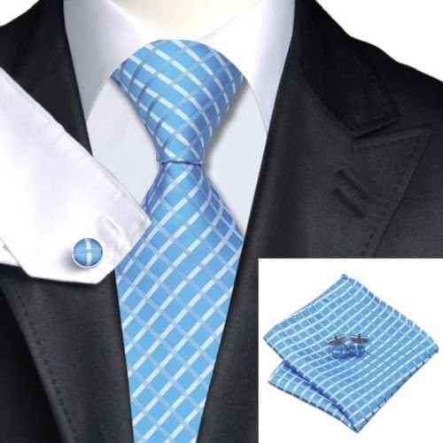 N-0528 Jason Vogue 100% Pure Luxury Silk Italy Designer Hand Made Tie-Handkerchief-cufflinks Gift Box