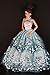 Olivia's Doll Closet Blue Ball Gown with Light Blue Sequined Lace Details Made To Fit Barbie Doll