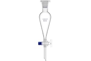 Labasics Borosilicate Glass 60mL Conical Separatory Funnel with Glass Stopcock, Ideal for Liquid Separation in Laboratories