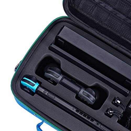 Funlab Travel Carrying Case Compatible with Nintendo Switch System,Cute and Deluxe,Protective Hard Shell Carry Bag for Nintendo Switch Console & Accessories(Green) - Thumbnail 3