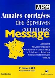 Annales corrigées des épreuves communes, MESSAGE