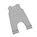 ITFABS Newborn Baby Boy Girl Cute Striped Jumpsuit Sleeveless Romper Outfit Clothes (80(6-12months), Black/White)