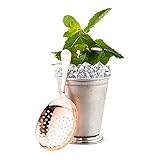 Copper-Plated Stainless Steel Julep Cocktail Strainer: Perfect for Bars, Catering Events, and Home Use – Commercial Grade – 1-CT – Restaurantware