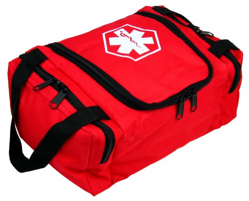 Dixie EMS First Responder Fully Stocked Trauma First Aid Kit, Red