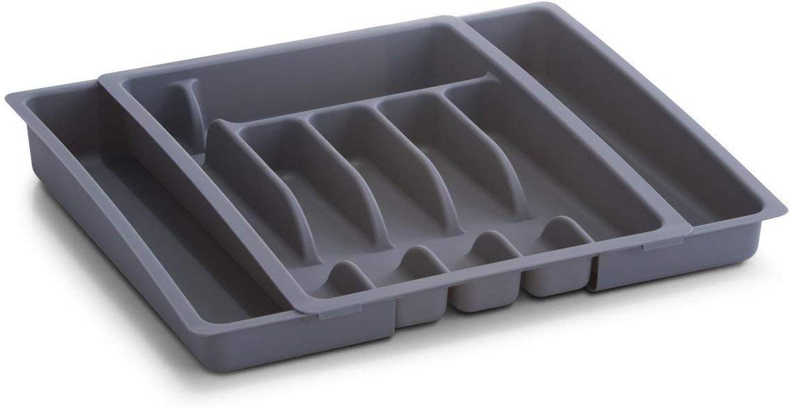 Zeller Cutlery Box, Grey, 29 x 38 x 6.5 cm