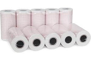FUYATINA 10 Rolls Premium ECG Paper EKG Paper for 3 Channel ECG Machine, Fits for Edan SE-300,SE-3 and SE-301, fits for CONTEC ECG300G and ECG-600G, fits for Biocare iE 300 and iE3