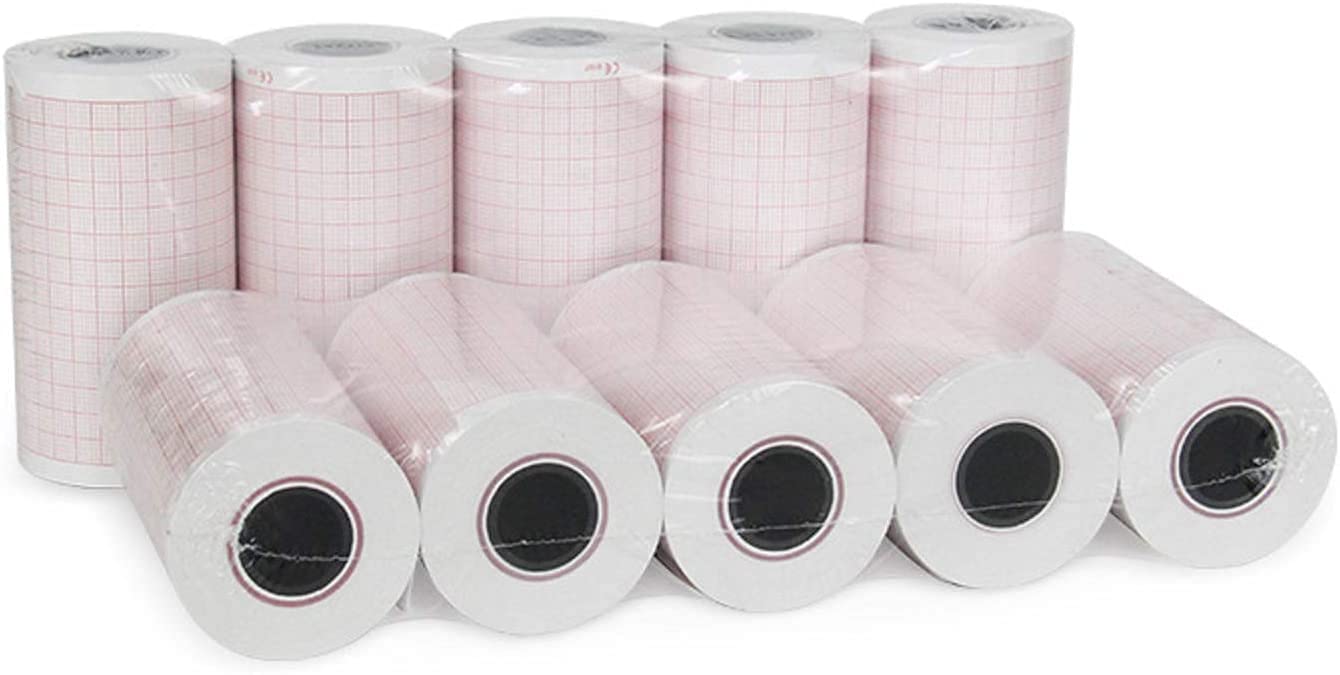Photo 1 of 10 Rolls Premium ECG Paper EKG Paper for 3 Channel ECG Machine, Fits for Edan SE-300,SE-3 and SE-301, fits for CONTEC ECG300G and ECG-600G, fits for Biocare iE 300 and iE3