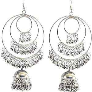 Multicolor - Saanjh Bela Twin Swan Oxidised Earrings