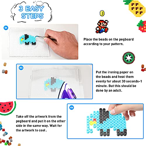 LEIOSAGN Perler Bead Kit/ Fuse Beads, 5MM 14000pcs 48 Colors, 100