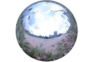 FOLYTIY Durable Stainless Steel Gazing Balls Hollow Mirror Globe Floating Reflective Ball Polished Shiny Sphere for Home Garden Pond Outdoor Swimming Pool Decoration (23.6 Inch)