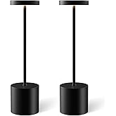 Cordless Table Lamp Set of 2, Rechargeable 5000mAh Battery Powered Outdoor Table Lamps, Portable LED Desk Lamp, 3 Color Dimmable Light for Restaurant, Patio, Bedroom, Bedside Night Lamp(Black)