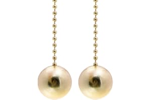 Penck Ceiling Fan Pull Chain - 12 Inch Fan Pulls with Connector Brushed Nickel Pull Chains with 3mm Diameter Beaded Ball Decorative Pendant for Ceiling Fan Light, 2 Pcs - Gold