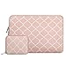 Mosiso Canvas Quatrefoil Style Sleeve Bag for 11-11.6 Inch Laptop with Small Case, Light Pink