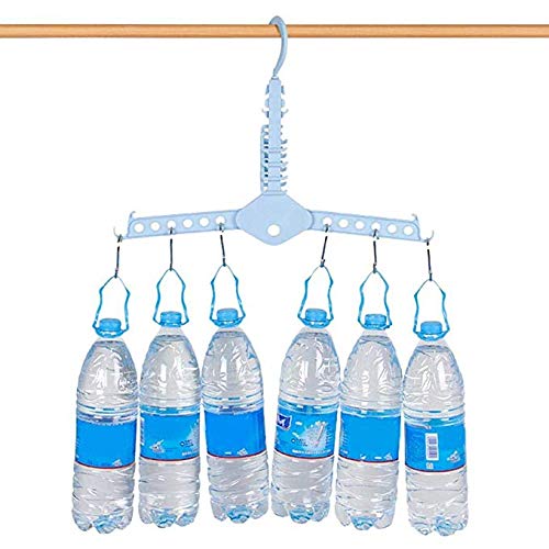 Angoo Beauty Multi-Functional Hanger Telescopic Foldable Household Hook Non-Slip Suit Hangers (Blue)