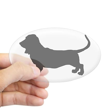 Cafepress Basset Hound Silhouette Sticker Oval Oval Bumper Sticker Euro Oval Car Decal - 
