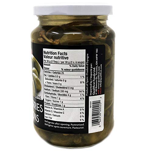 Epicureal Spanish Caperberries In A Vinegar & Salt Brine - 370mL (12.5oz) Pack of 2 Jars | Hand Picked, Medium Sized, No Additives or Preservatives - Thumbnail 2