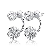 DIB Fashion Jewelry 925 Silver Plated Double Rhinestone Balls Stud Earring for Lover 10mm