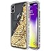 iPhone Xs Max Case w/[Tempered Glass Screen Protector], NageBee Glitter Liquid Quicksand Waterfall Flowing Floating Sparkle Bling Diamond Clear Girls Cute Case for iPhone Xs Max (6.5 inch) -Nice
