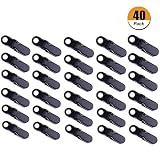 WarmShine 40 Pack Small Clamp Tarp Awning Clamp Set Tarp Clips Black Trap Clips Jaw Tent Snaps Camping Clamp Clips Tent Tighten for Outdoors