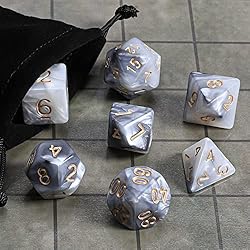 CiaraQ DND Polyhedral Dice Set with a Black Dice