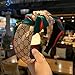 Domoki Designer Red Green Stripe Headbands - 3 Pack Fashion Bow Knot CC Letter Print Hair Hoops for Women - Retro Wide Cross Knot Hairbands with Silk Cloth Wrapped for Girls