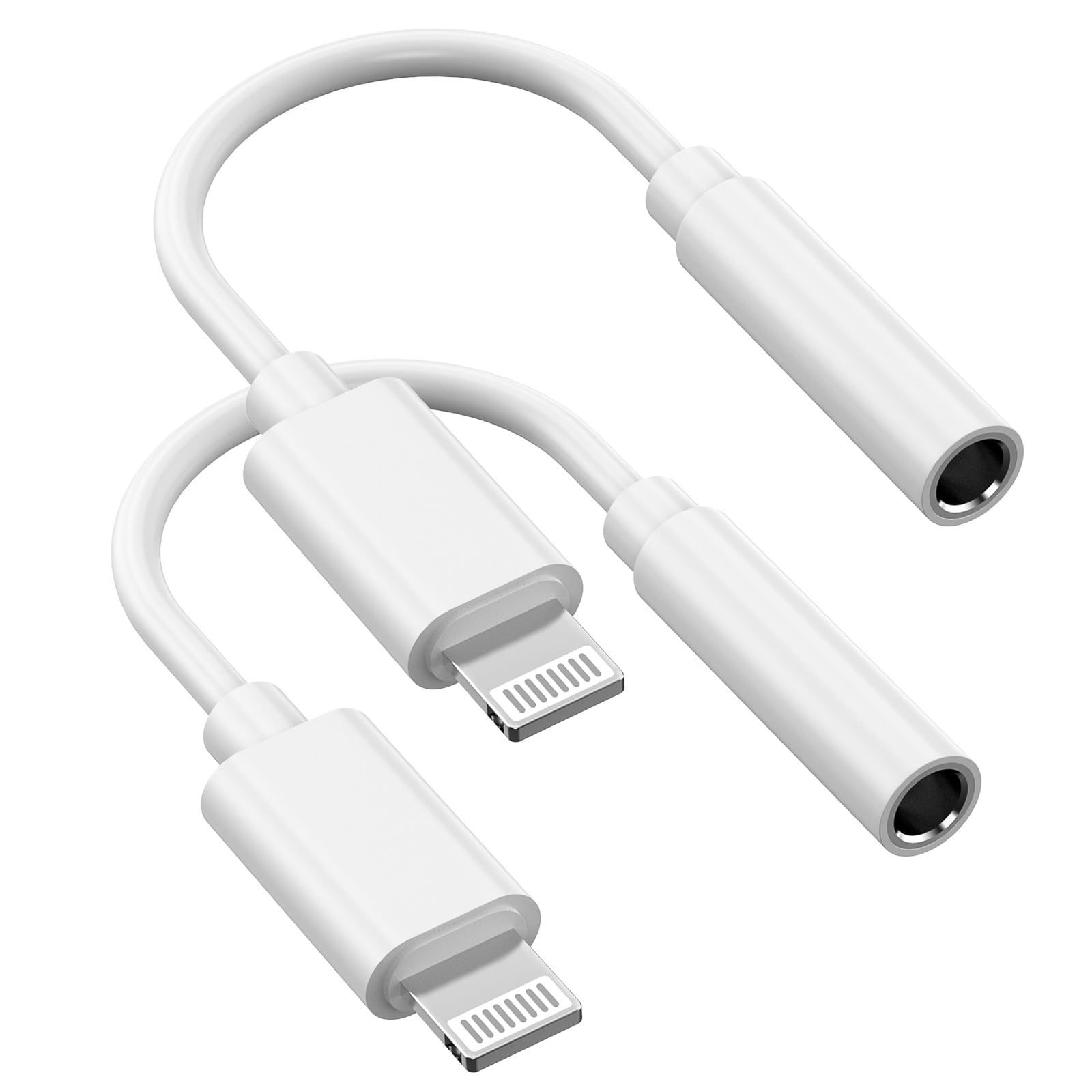 Photo 1 of [Apple MFi Certified] iPhone 3.5mm Headphones Adapter, 2 Pack Lightning to 3.5 mm Headphone Jack Aux Audio Adapter Dongle Compatible for iPhone 14 13 12 11 Pro Max XS XR X 8 7, Support iOS 18