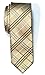 Retreez Plaid Check Styles Woven Microfiber Skinny Tie - Gold