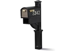 Step2 Mailmaster Hudson Mailbox, Magnetic Door, Large Newspaper Holder, Heavy-Duty, Weather Resistant, Post Mounting Hardware Kit Included, Black